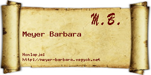 Meyer Barbara névjegykártya